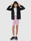 Legginsy dziewczęce, kolarki, różowe, 4F