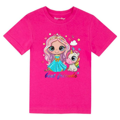 T-shirt dziewczęcy, różowy, Tup Tup
