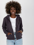 Bluza damska z kapturem, rozpinana, grafitowa, Basic Feel Good