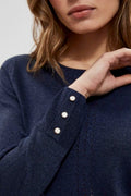 Sweter damski, granatowy, Moodo