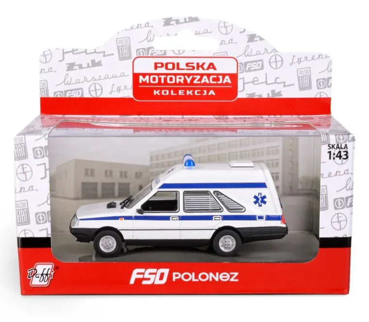 Daffi, Kolekcja Polskiej Motoryzacji, FSO Polonez Cargo Ambulans, pojazd, model metalowy, 1: 43