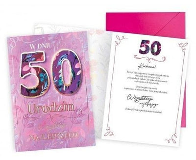 Kukartka, karnet, Urodziny 50