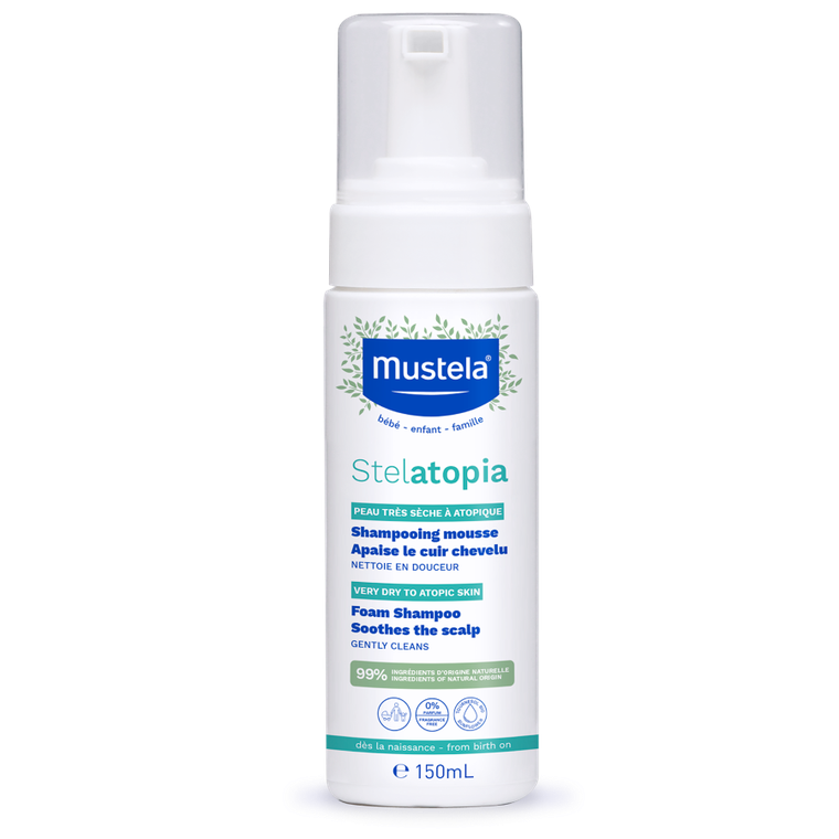Mustela, Stelatopia Foam Shampoo, szampon w piance, 150 ml