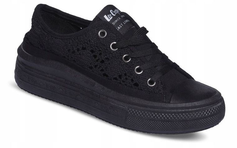 Trampki damskie, czarne, Lee Cooper