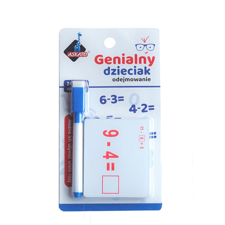 Askato, Genialny dzieciak, Fiszki arytmetyczne - odejmowanie, zestaw konstrukcyjny