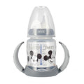 Nuk, First, Myszka Miki, butelka z uchwytem, smoczek lateksowy, 6m+, popiel, 150 ml