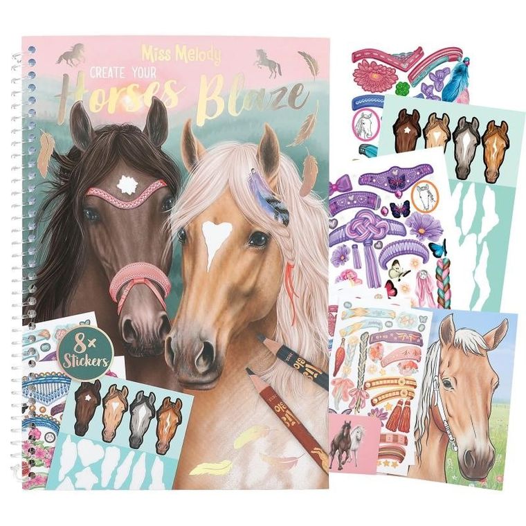 Miss Melody, Horses Blaze, kolorowanka z naklejkami