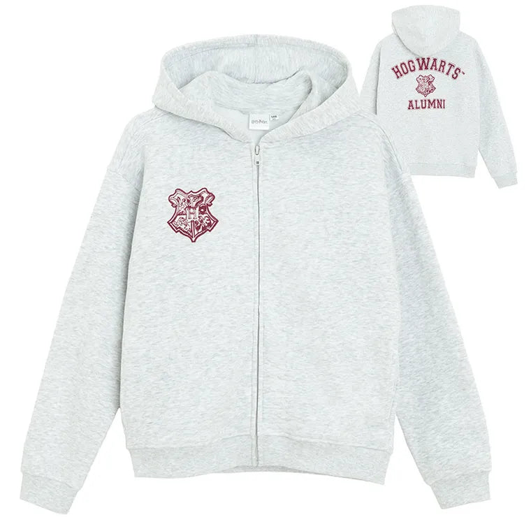 Cool Club, Bluza dziewczęca z kapturem, rozpinana, szara melanż, Harry Potter