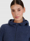 Bluza damska z kapturem, rozpinana, granatowa, Primaloft Active, 4F