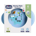Chicco, talerz podgrzewany, niebieski, 6m+