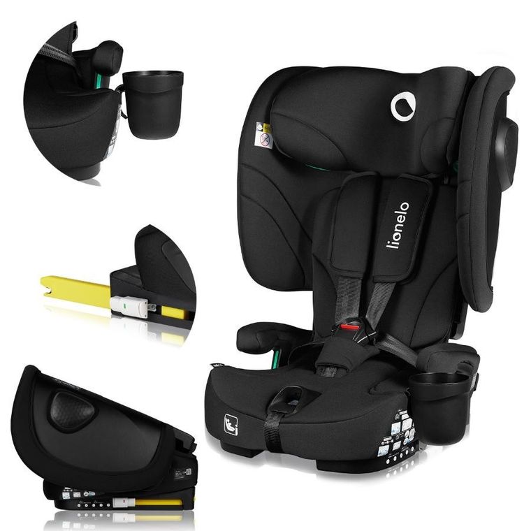Lionelo, Nelly, fotelik samochodowy, i-Size, Black Carbon, 76-150 cm