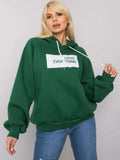 Bluza damska z kapturem, zielona, Ex Moda