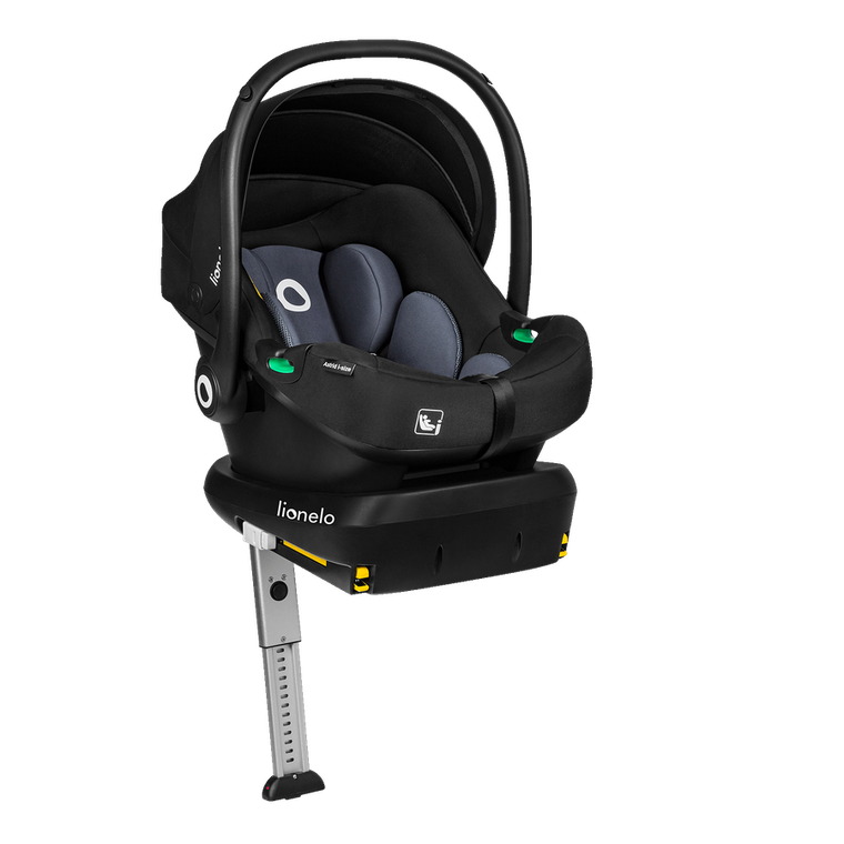 Lionelo, Astrid, fotelik samochodowy z bazą, i-Size, Black Grey, 40-87 cm