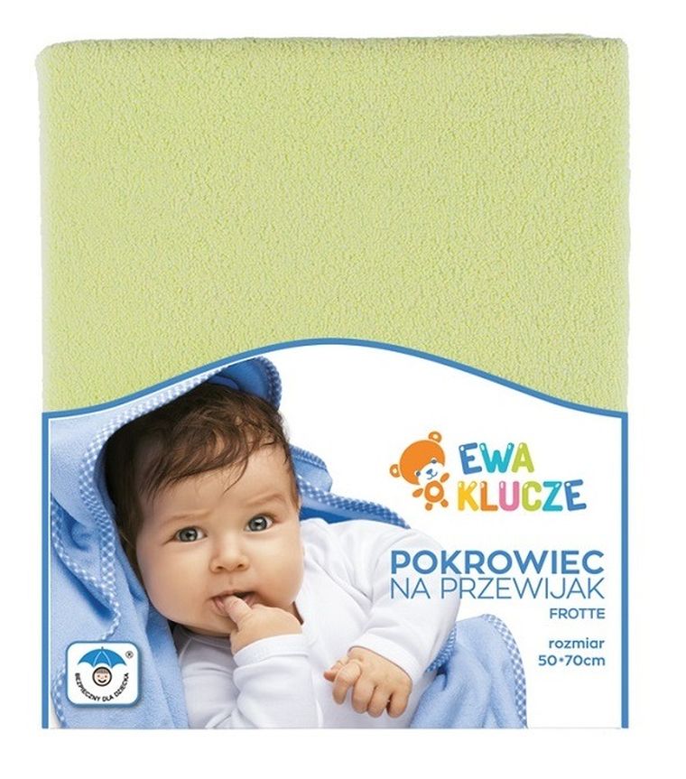 Ewa Klucze Eevi, pokrowiec na przewijak, frotte, zielony, 70x50 cm