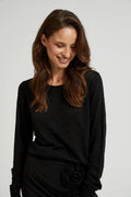 Sweter damski, czarny, Moodo