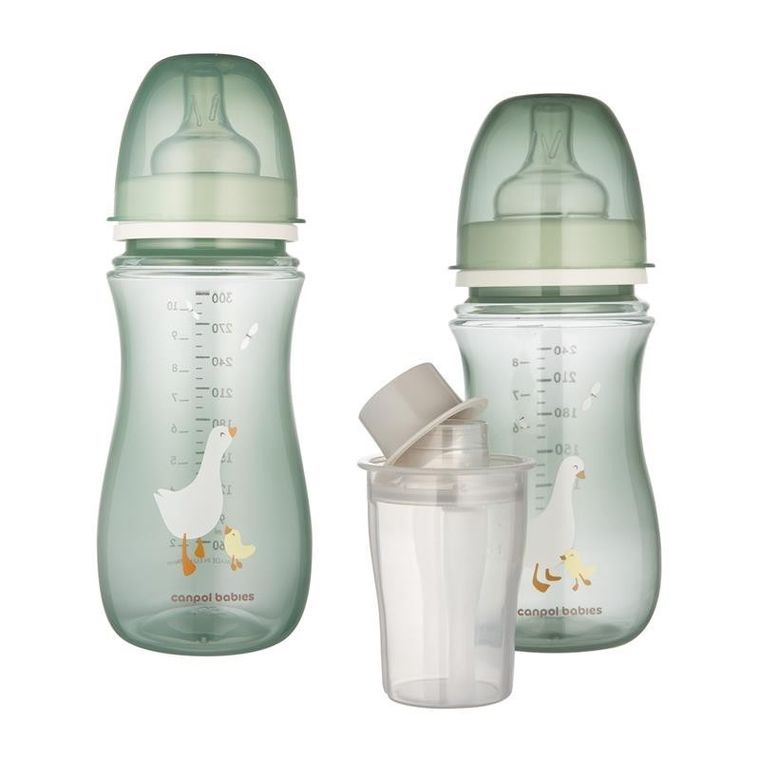 Canpol, Exotic, zestaw butelek Easy Start, antykolkowe, Goose, 300 ml + 240 ml
