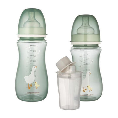 Canpol, Exotic, zestaw butelek Easy Start, antykolkowe, Goose, 300 ml + 240 ml