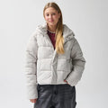 Szara ocieplana kurtka z kapturem cropped NOWEAR