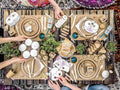 PartyDeco, ozdobne klamerki drewniane do dekoracji, naturalne drewno, 20 szt.