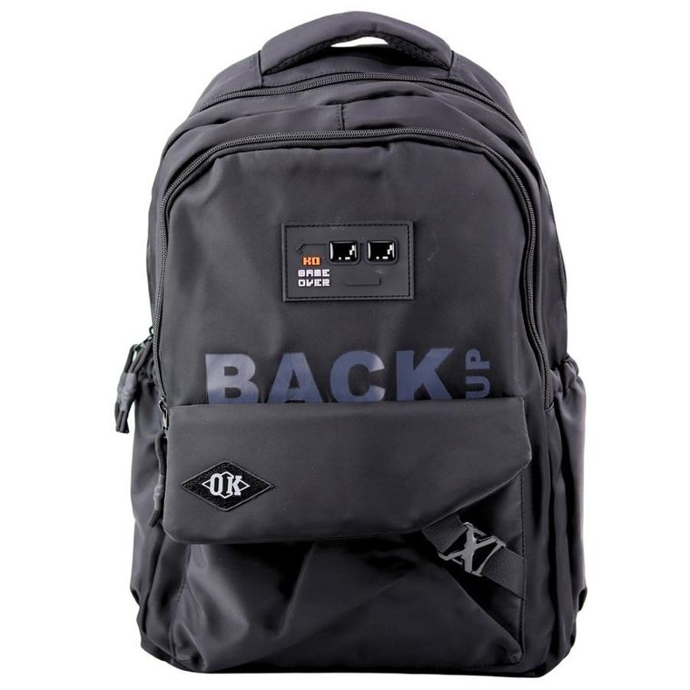 Lean Toys, plecak szkolny, 6 kieszeni back up czarny, 23l