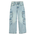 Regulowane szare jeansy wide leg cargo Cool Club