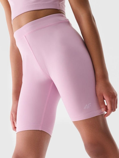 Legginsy dziewczęce, kolarki, różowe, 4F
