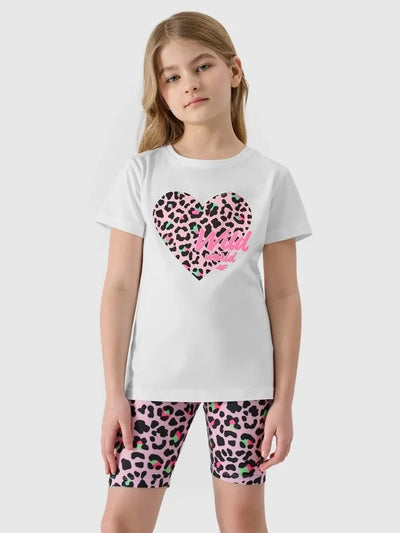 Legginsy dziewczęce, kolarki, mix, 4F