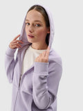 Bluza damska z kapturem, rozpinana, fioletowa, 4F