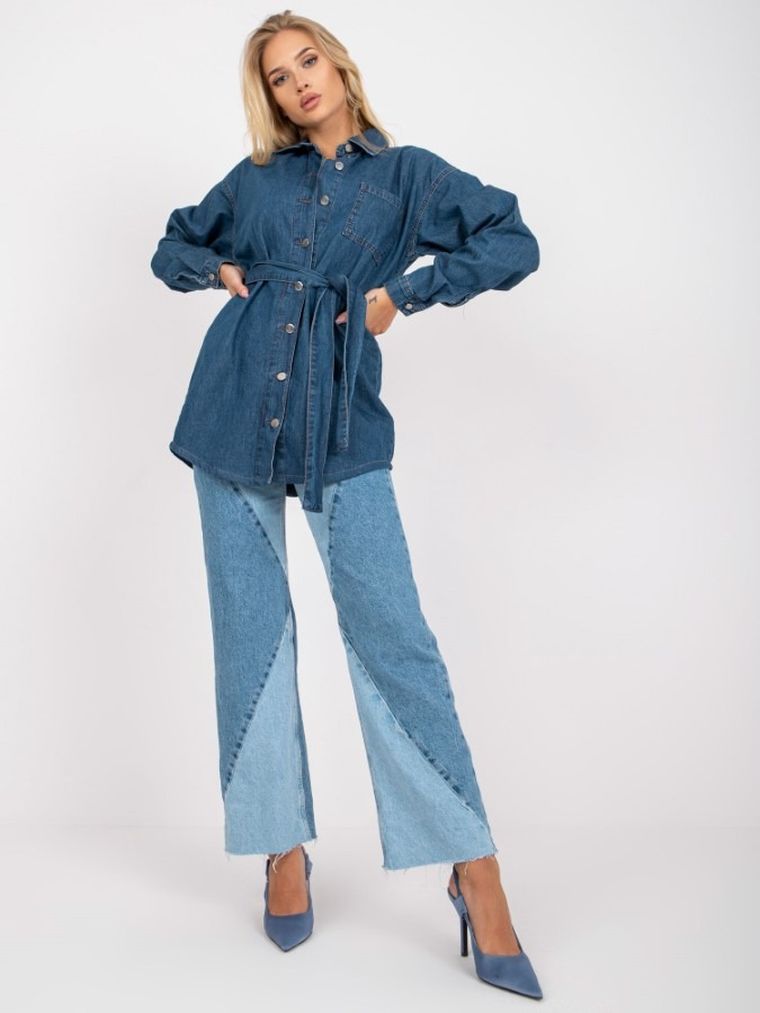 Koszula jeansowa damska, denim, Rue Paris