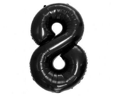 Godan, balon foliowy B&C, cyfra 8, czarna, 92 cm