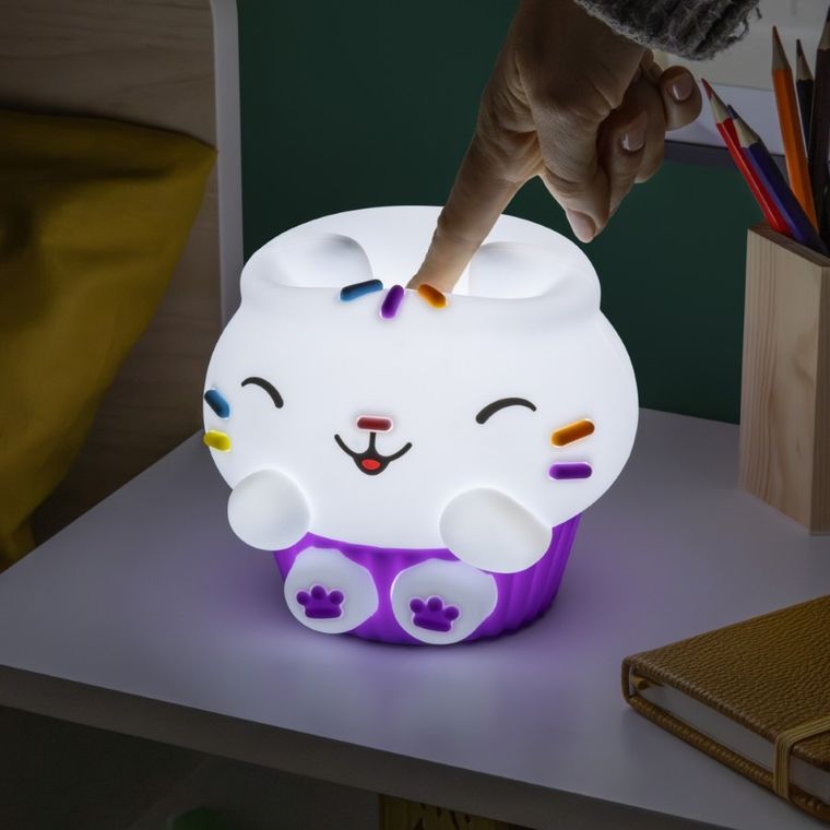 Paladone, Koci Domek Gabi, Cakey Cat SquishyGlo, lampka nocna, silikonowa, 15.3 cm