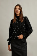 Sweter damski, czarny, Moodo