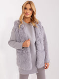 Kamizelka damska, szara, Italy Moda