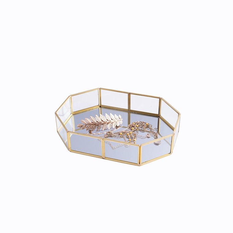 Altom Design, Golden Honey, taca z lustrem, 20x14 cm