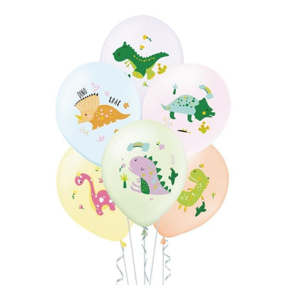 Balony foliowe, dinozaury, 30 cm, 6 szt.