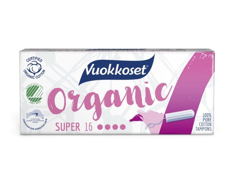 Vuokkoset, 100% BIO, tampony super, 16 szt.