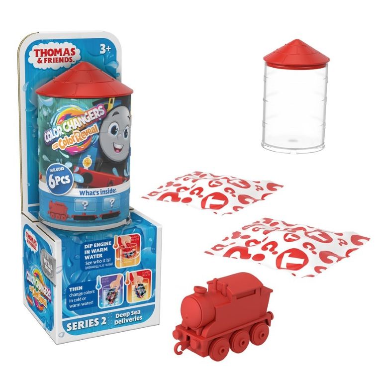 Fisher-Price, Tomek i Przyjaciele, Color Reveal, lokomotywa + wagoniki, 1 szt.