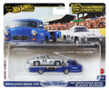 Hot Wheels, 50. rocznica, Mercedes-Benz 300 SL & '55 Mercedes-Benz Blaues Wunder, pojazdy transportowe Premium, skala 1: 64, HRV48