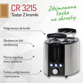 Camry, toster, 2 kromki, CR 3215