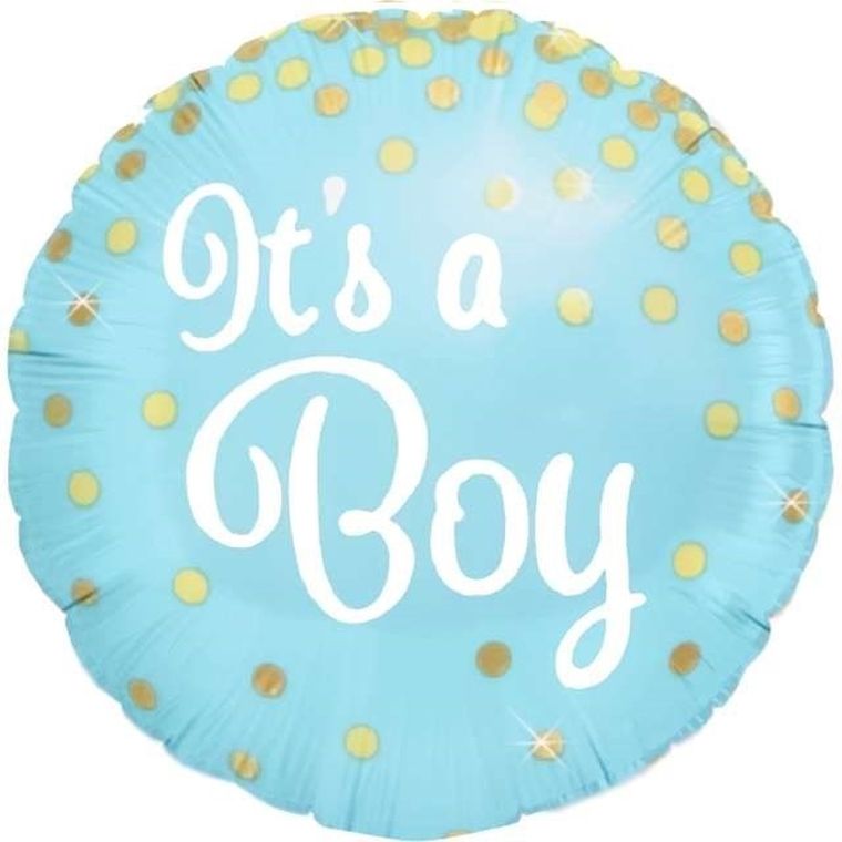 Balon foliowy, Its a Boy, niebieski, 45 cm