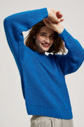 Sweter damski, niebieski, Moodo