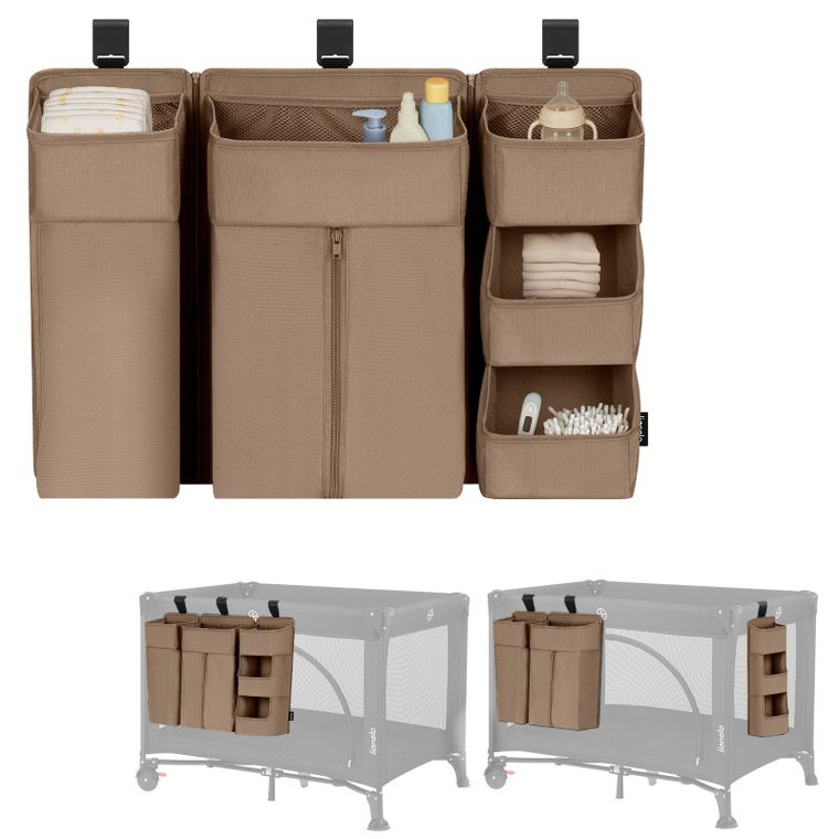 Lionelo, Sidepocket, organizer do łóżeczka, duży, beige