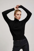 Sweter damski, czarny, Moodo