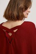 Sweter damski, czerwony, Moodo