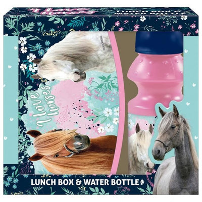 Zestaw:  lunchbox + bidon, 330 ml, Konie