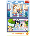 Trefl, Zabawna Bluey, puzzle, 2x24 elementów