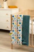 Sensillo, Dinozaury, kocyk minky, szmaragdowy, 75x100 cm
