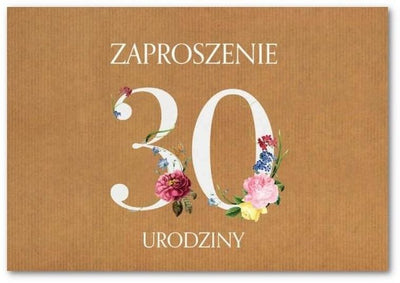 Trend, zaproszenie, Urodziny 30, 10 szt.