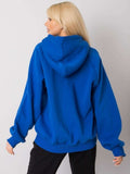 Bluza damska z kapturem, niebieska, Ex Moda