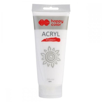 Happy Color, Studio, farba akrylowa, 200 ml, biel cynkowa